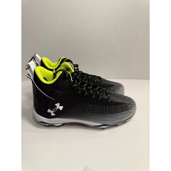 .9057 Under Armour Black/Yellow, Hammer 2 Football Cleats-US 10 Mens - Picture 1 of 5